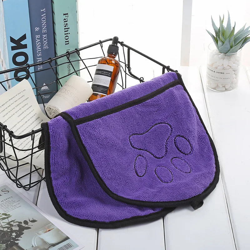Pet Towel Dog Towel Bath Robe Soft Fiber Absorbent Cat Towel Pet Cleaning Products Dog Supplies Dog Bath Towel Microfibre