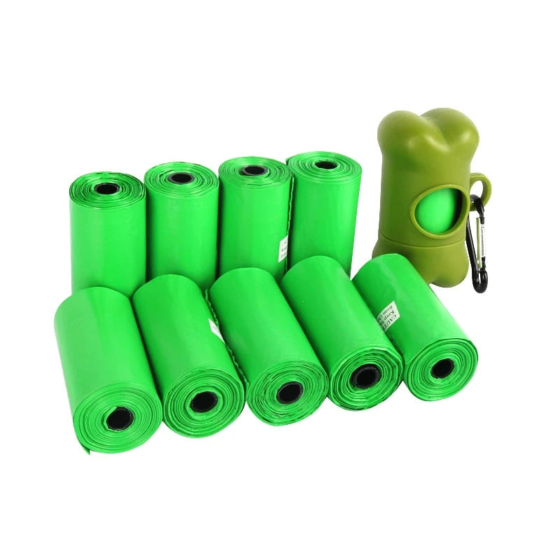 8 Rolls Compostable Dog Poop Bags, Biodegradable Poop Bags for Dogs, Unscent 9 x 13inch Degradable Doggy Poo Bags