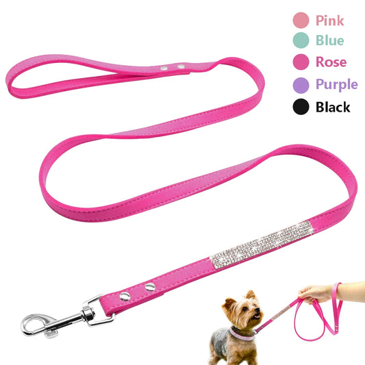 Fashion Rhinestone Dog Leash Pet Bling Shiny Cat Puppy Walking Leashes Lead For Small Dogs Cats Chihuahau Yorkshire Teddy 120cm