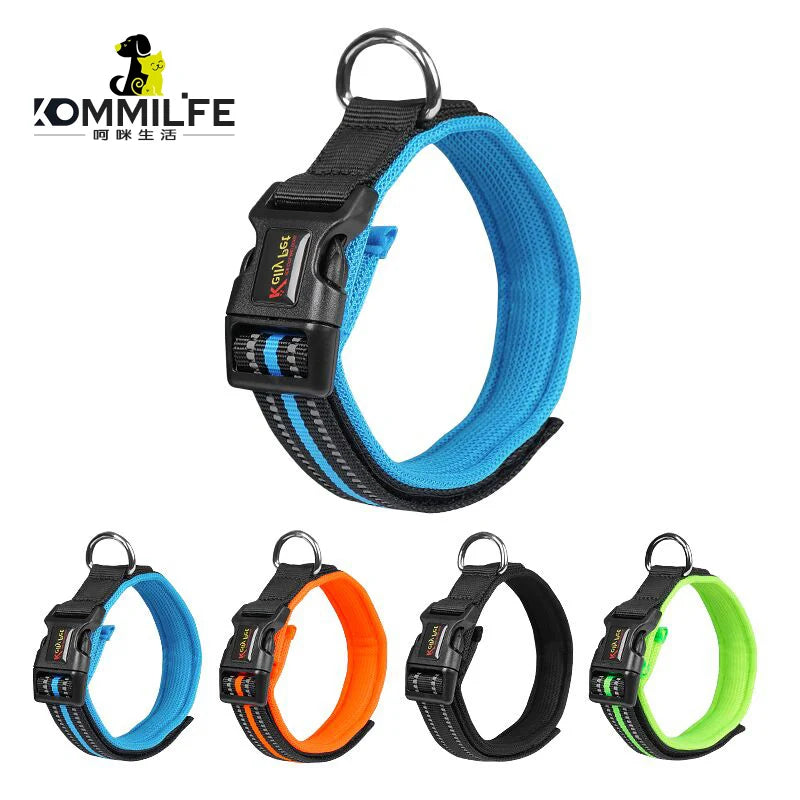 Breathable Mesh Nylon Dog Collar Reflective Pet Collars For Dogs Small Medium Large Dog Training Necklace Pet Dog Accessories