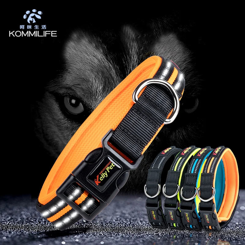 Breathable Mesh Nylon Dog Collar Reflective Pet Collars For Dogs Small Medium Large Dog Training Necklace Pet Dog Accessories