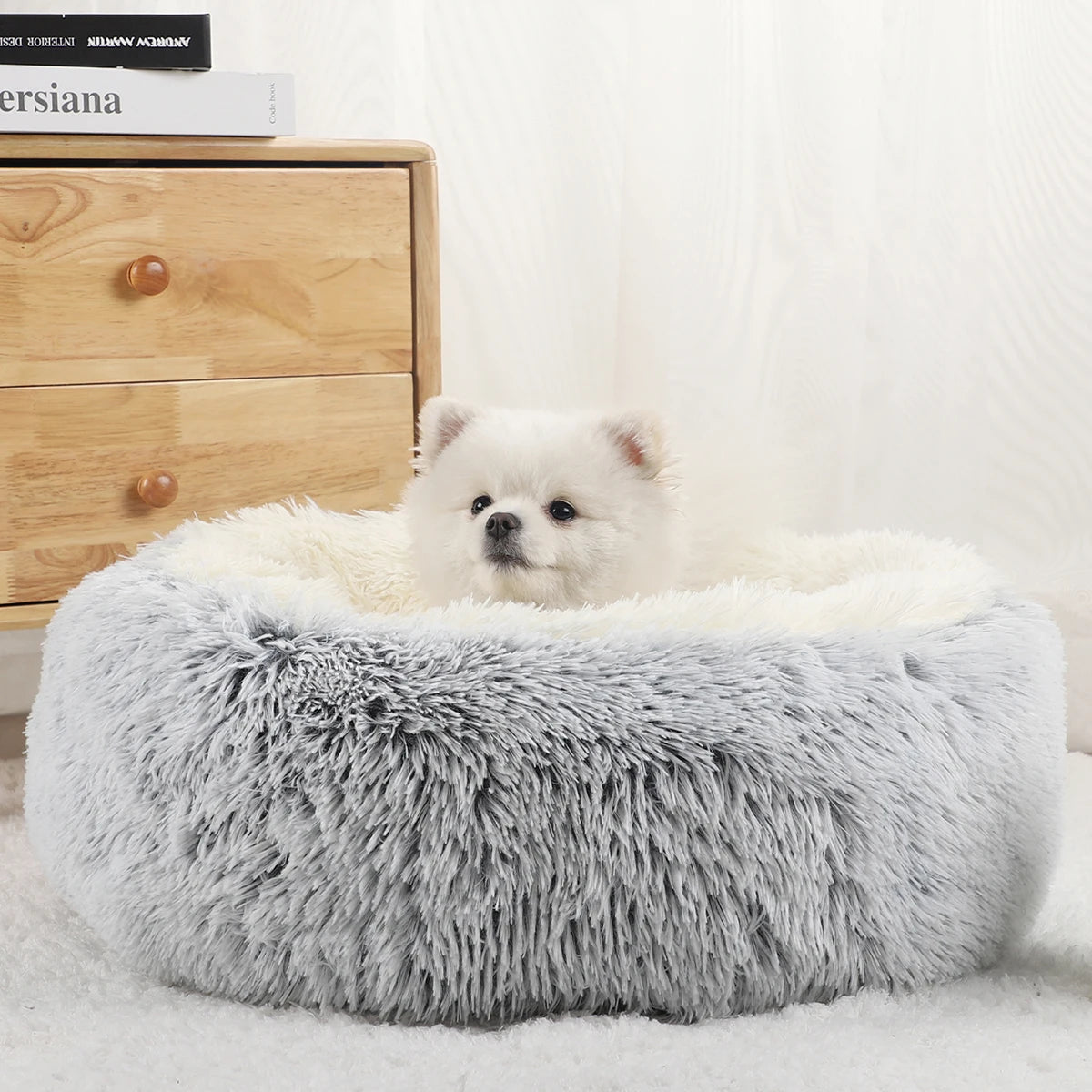 Donut Dog Bed for Large Dogs Plush Beds Pets Round Accessories Small Basket Sofa Baskets Pet Big Cushion Supplies Puppy Mat Cats