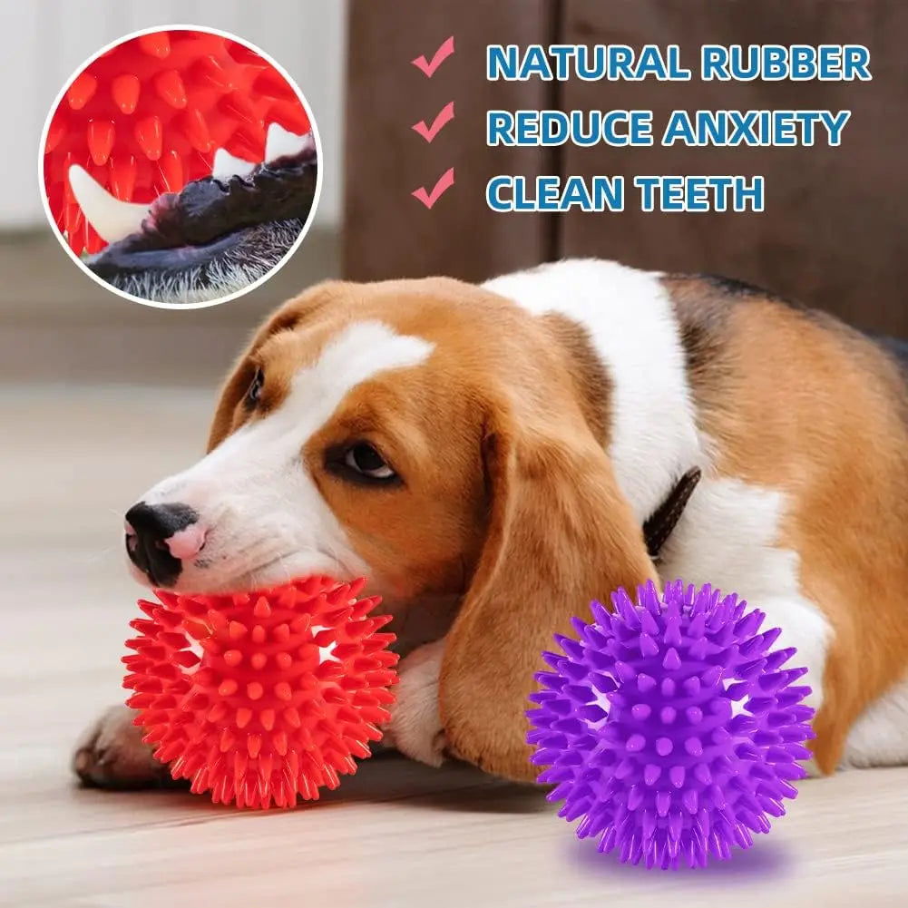 1/36pcs Squeaky Dog Toys Spiky Dog Balls Cleans Teeth and Gum Health for Your Pet Squeaker Ball Toys for Aggressive Chewers