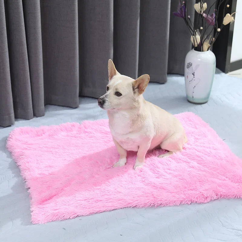 Soft Pet Blanket Mat Warm Dog Cat Sleeping Bed Mats Kennel Washable Long Plush Dogs Blankets Cover Winter Dog Supplies