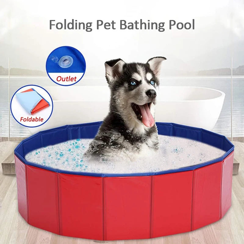 Foldable Dog Bathtub Portable Bathing Basin For Cat Puppy Suitable For Indoor And Outdoor Kids Swimming Pool Summer Household