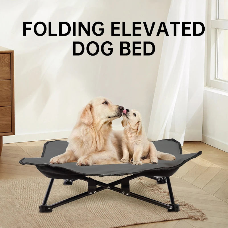 Outdoor Camping Foldable Pet Bed with Support and Dust-proof Dog Mattress, Comfortable and Soft Dog Bed for Travel