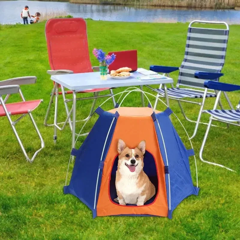 Pet Camping Tent Dog Tents Cat Kennel Puppy House Outdoor Sun Protection Breathable Foldable