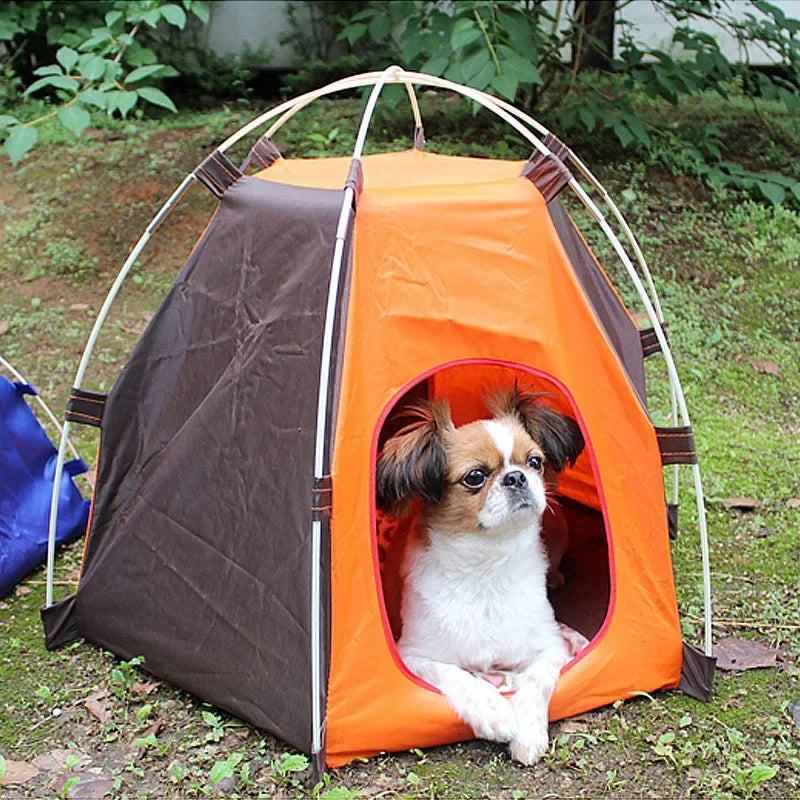Pet Camping Tent Dog Tents Cat Kennel Puppy House Outdoor Sun Protection Breathable Foldable