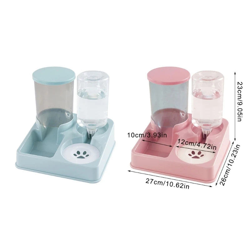 Pet Automatic Waterer Cats Feeder Container Bowl Automatic Water Fountain 2 in 1 Pet Large Dog Water Feeder