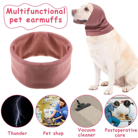 Pet Dog Ear Cover Snoods Dog Sound Proof No Flap Wrap Ear Muffs For Dogs Barking And Bathing Warm Winter Dog Ear Scarf Calming