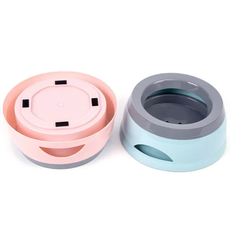 Pet Dog Bowls Floating Not Wetting Mouth Cat Bowl No Spill Drinking Water Feeder Plastic Portable Dog Bowl Support Accessories