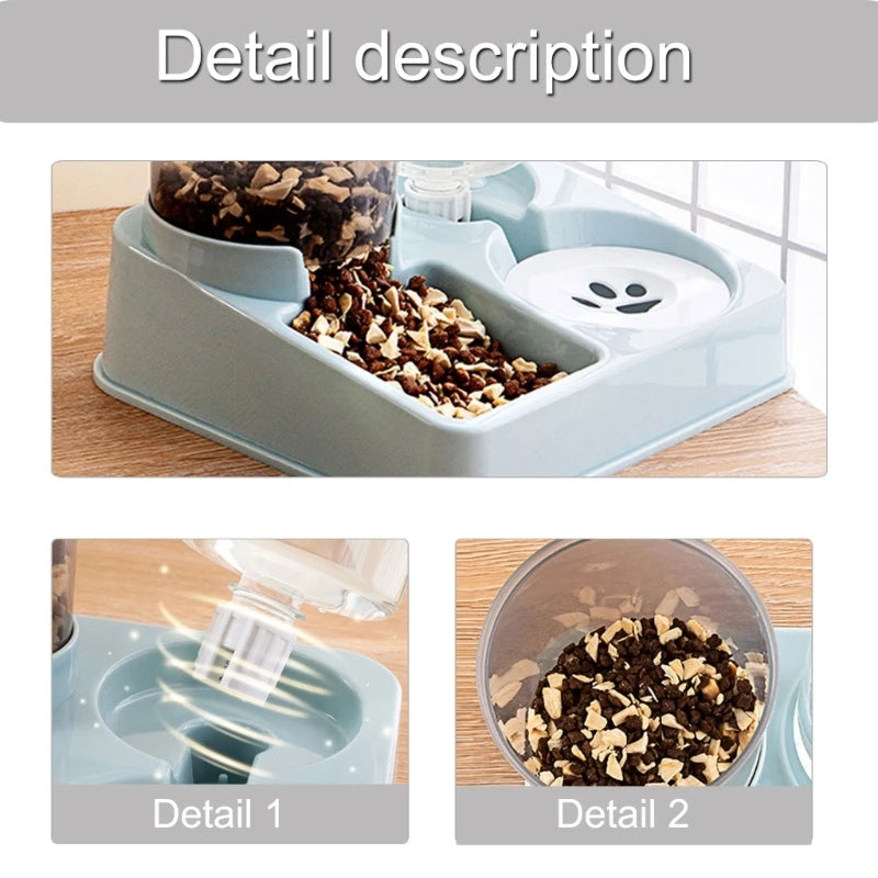 Pet Automatic Waterer Cats Feeder Container Bowl Automatic Water Fountain 2 in 1 Pet Large Dog Water Feeder