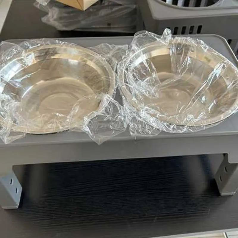 Raised Dog Bowl Stainless Steel Elevated Cat Dog Bowl Raised Cat Food Bowl Height Adjustable Food Water Set with Two Bowls