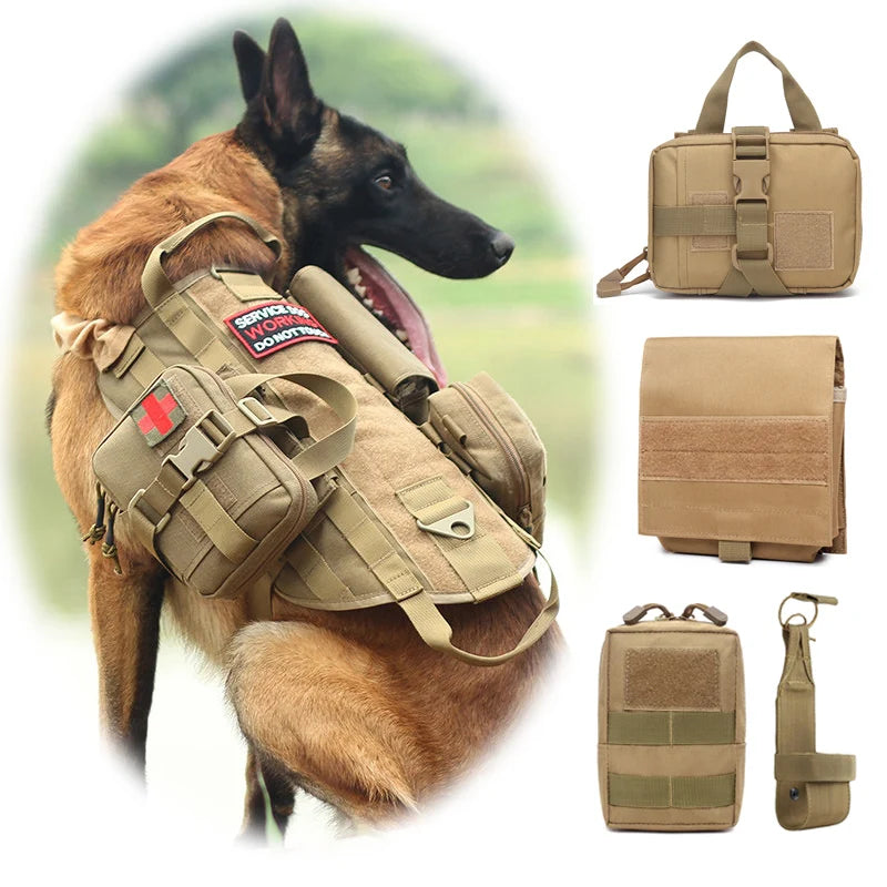 MOLLE Bags for Tactical Dog Harness Pet Food Pocket Bottle Holder First Aid Medical EDC Tool Carrier Bag Pack Pouch Accessory