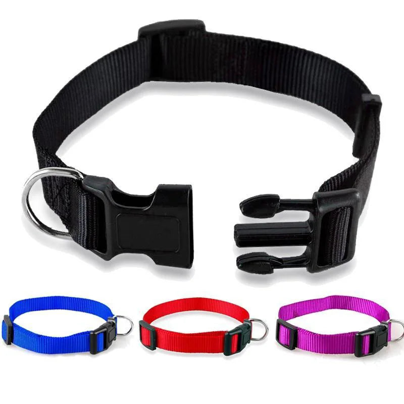 Adjustable Nylon Webbing Dog Collar Pets Cat Puppy Heavy Duty Clip Buckle Collars Small Medium Dog Chihuahua Collar