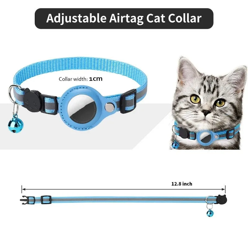 For Apple Airtag Case Cat Collar With Bell Reflective Nylon Collar For Dog GPS Finder Anti-lost Location Tracker Pet Products