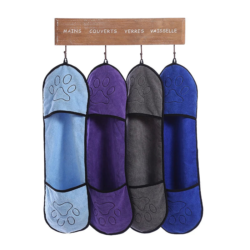 Pet Towel Dog Towel Bath Robe Soft Fiber Absorbent Cat Towel Pet Cleaning Products Dog Supplies Dog Bath Towel Microfibre