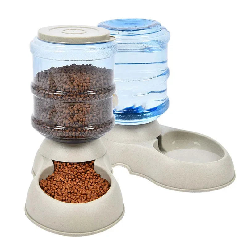 3.75L Dog Cat Large Automatic Feeder Drinker Food Water Dispenser Pet Bowl Dish