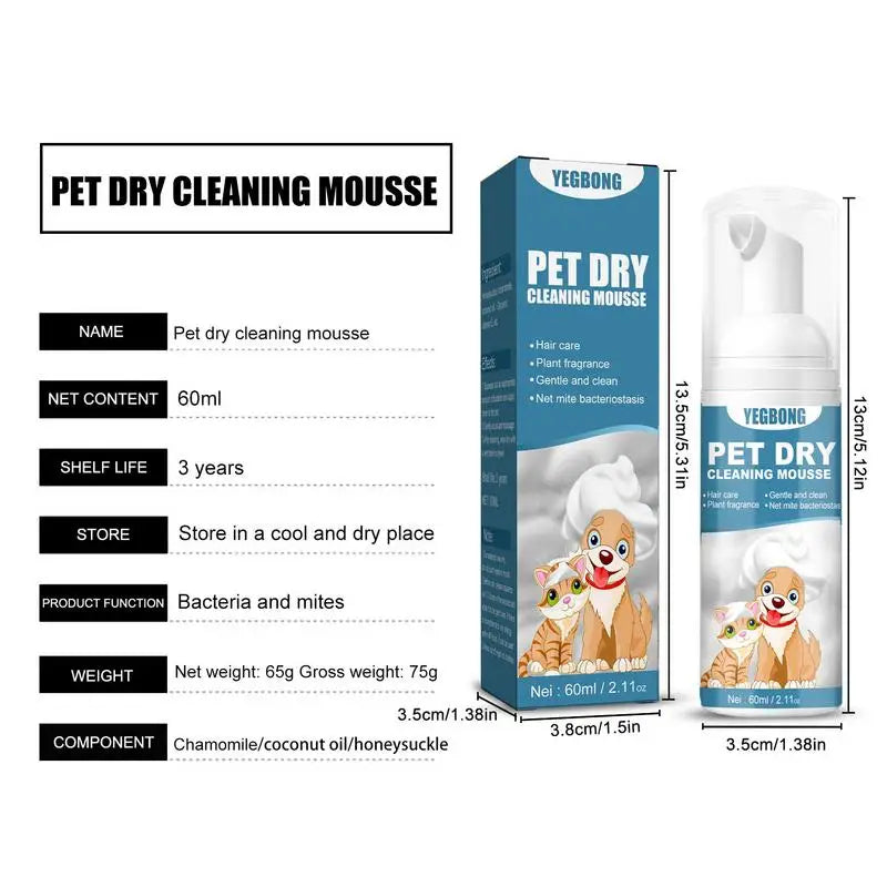 Waterless Cat Shampoo No Rinse Dogs Cats Cleaning Mousse Pet Grooming Supplies For Safe Bathless Cleaning Odor Eliminator