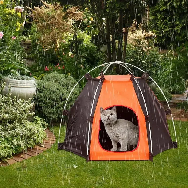 Pet Camping Tent Dog Tents Cat Kennel Puppy House Outdoor Sun Protection Breathable Foldable