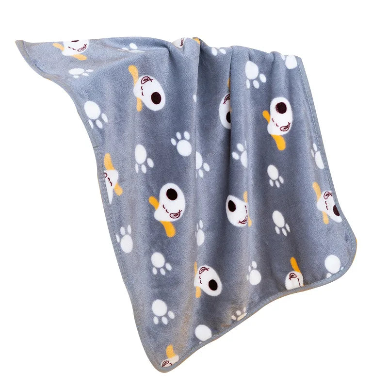 Warm Soft Fluffy Pet Blanket High Quality Cute Cartoon Pattern Dog Mat Comfortable Pet Supplies