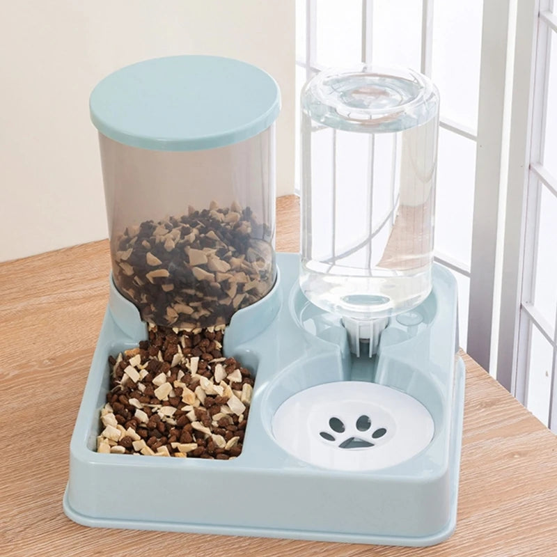 Pet Automatic Waterer Cats Feeder Container Bowl Automatic Water Fountain 2 in 1 Pet Large Dog Water Feeder