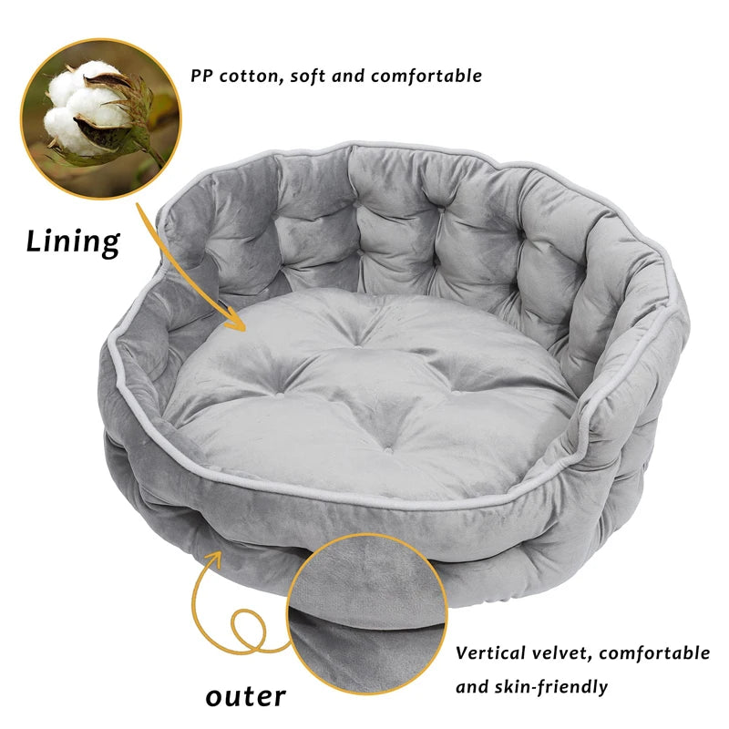 Benepaw Warm Small Dog Bed Washable Luxury Pet Sofa Couch Super Soft Fluffy Non-Slip Sleeping Cat Puppy Bed Easy To Clean