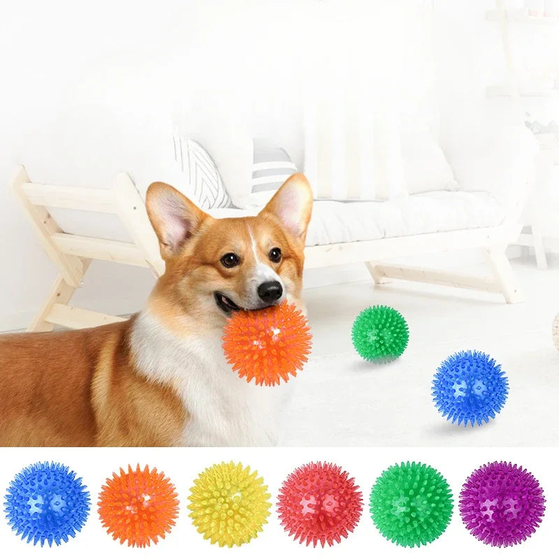 Vocal Molar Spikes Chew Toy Dog Ball Big Puppy Dog Toy with Squeaker Indestructible for Aggressive Chewers Christmas Dog Toy