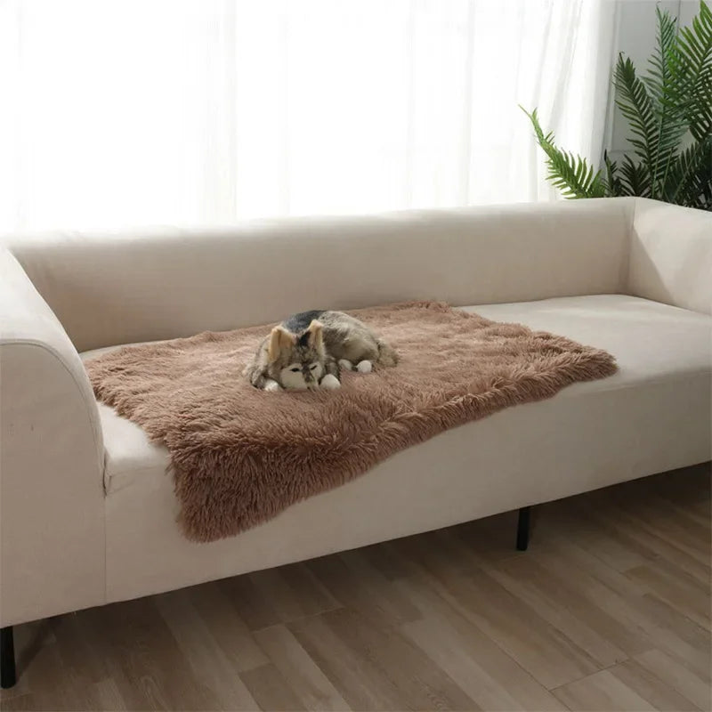 Soft Pet Blanket Mat Warm Dog Cat Sleeping Bed Mats Kennel Washable Long Plush Dogs Blankets Cover Winter Dog Supplies