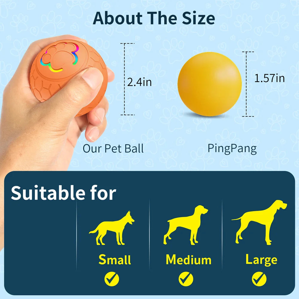 Smart Interactive Dog Ball Toy Rechargeable Automatic Rolling Ball With 2 Modes Motion Activated Remote Control Dog Toys