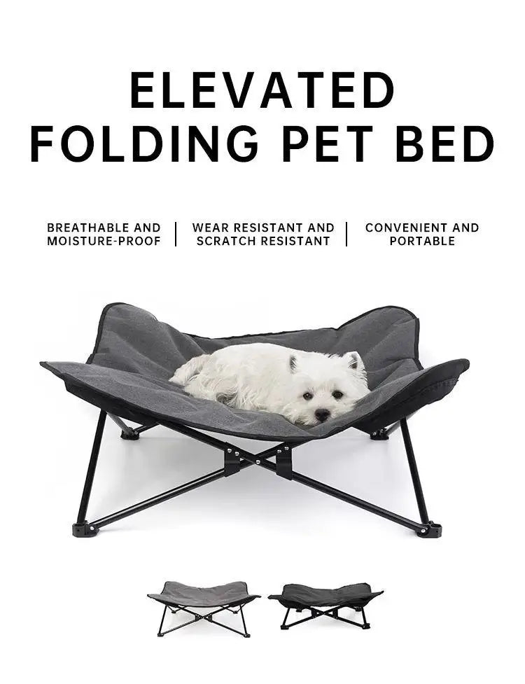 Outdoor Camping Foldable Pet Bed with Support and Dust-proof Dog Mattress, Comfortable and Soft Dog Bed for Travel