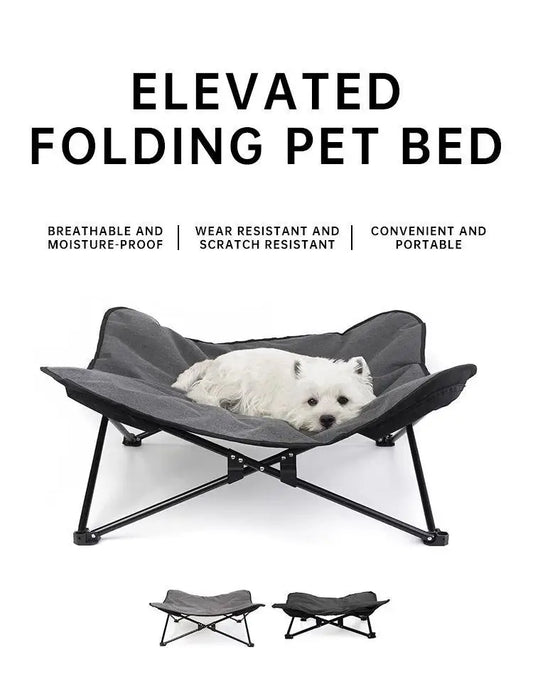 Outdoor Camping Foldable Pet Bed with Support and Dust-proof Dog Mattress, Comfortable and Soft Dog Bed for Travel
