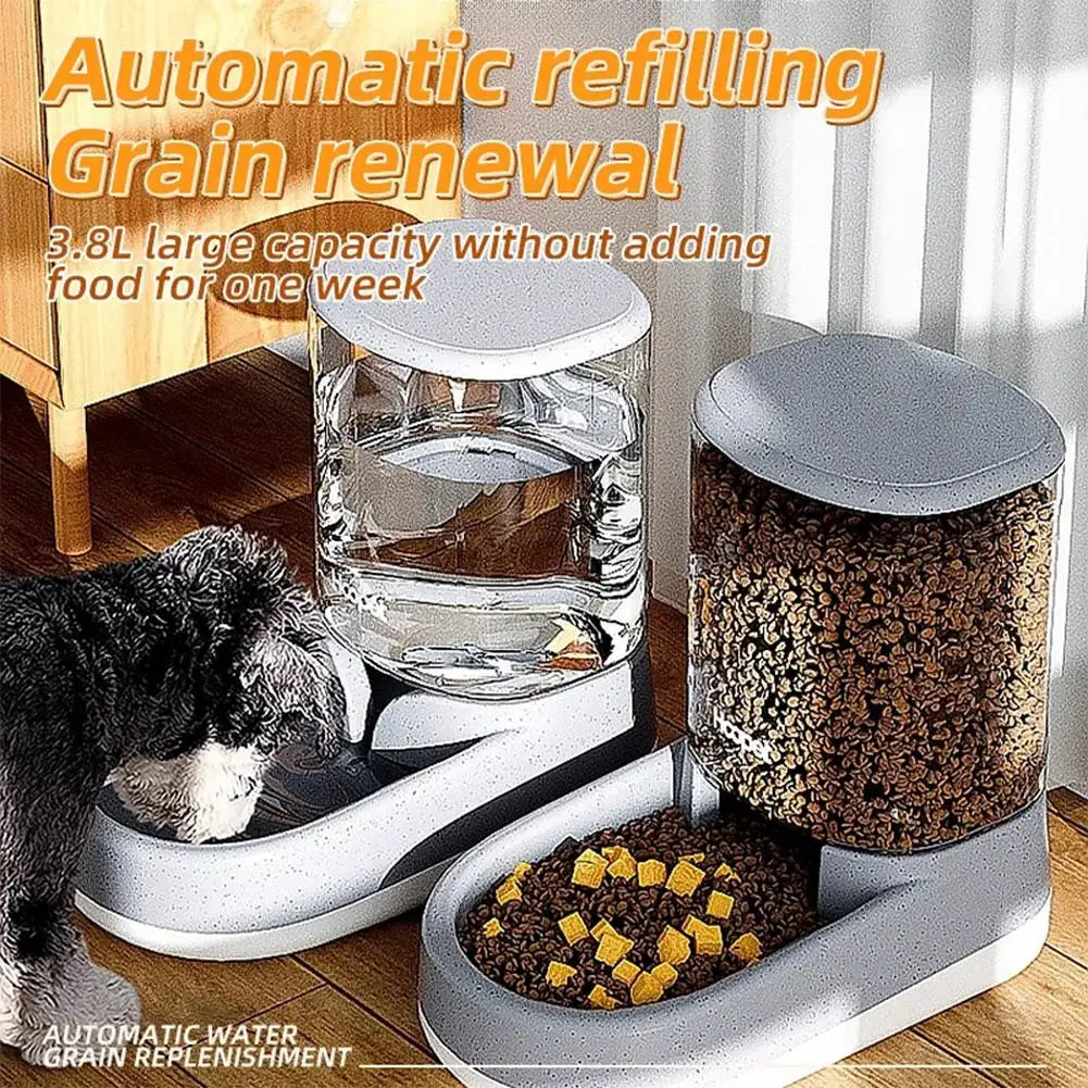 1pc Pet Dog Cat Automatic Feeder Bowl Large Capacity Bowl Drinking Dog Dispenser Supplies Feeding Water Pet Cat Dog And Fee X3P8