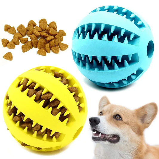 1pc Soft Pet Dog Toys Ball Interactive Elasticity Ball Dog Chew Toy Tooth Clean Rubber Ball Toys For Dogs Treats Food Dispenser